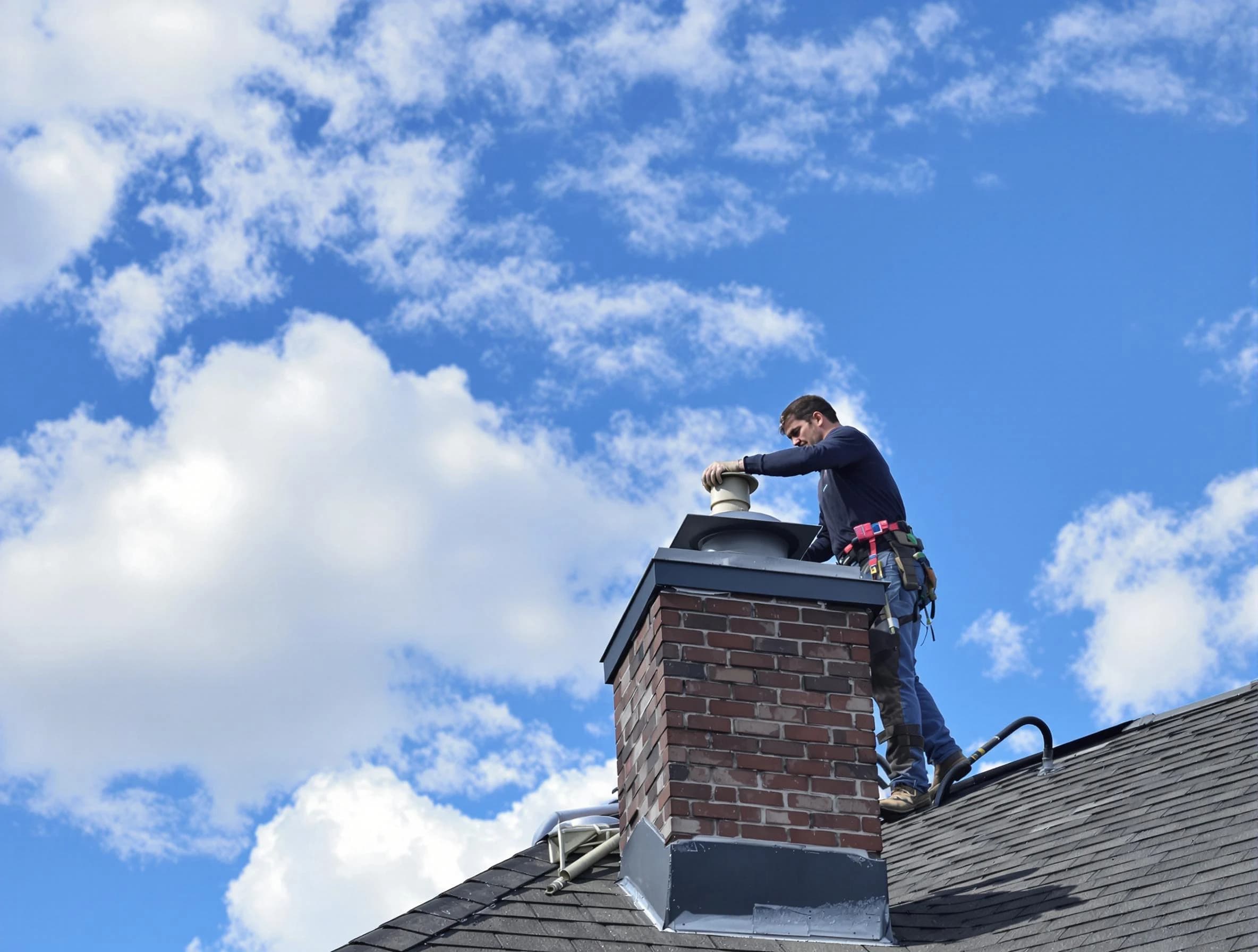 Portland Chimney Sweep installing a sturdy chimney cap in Portland, TN