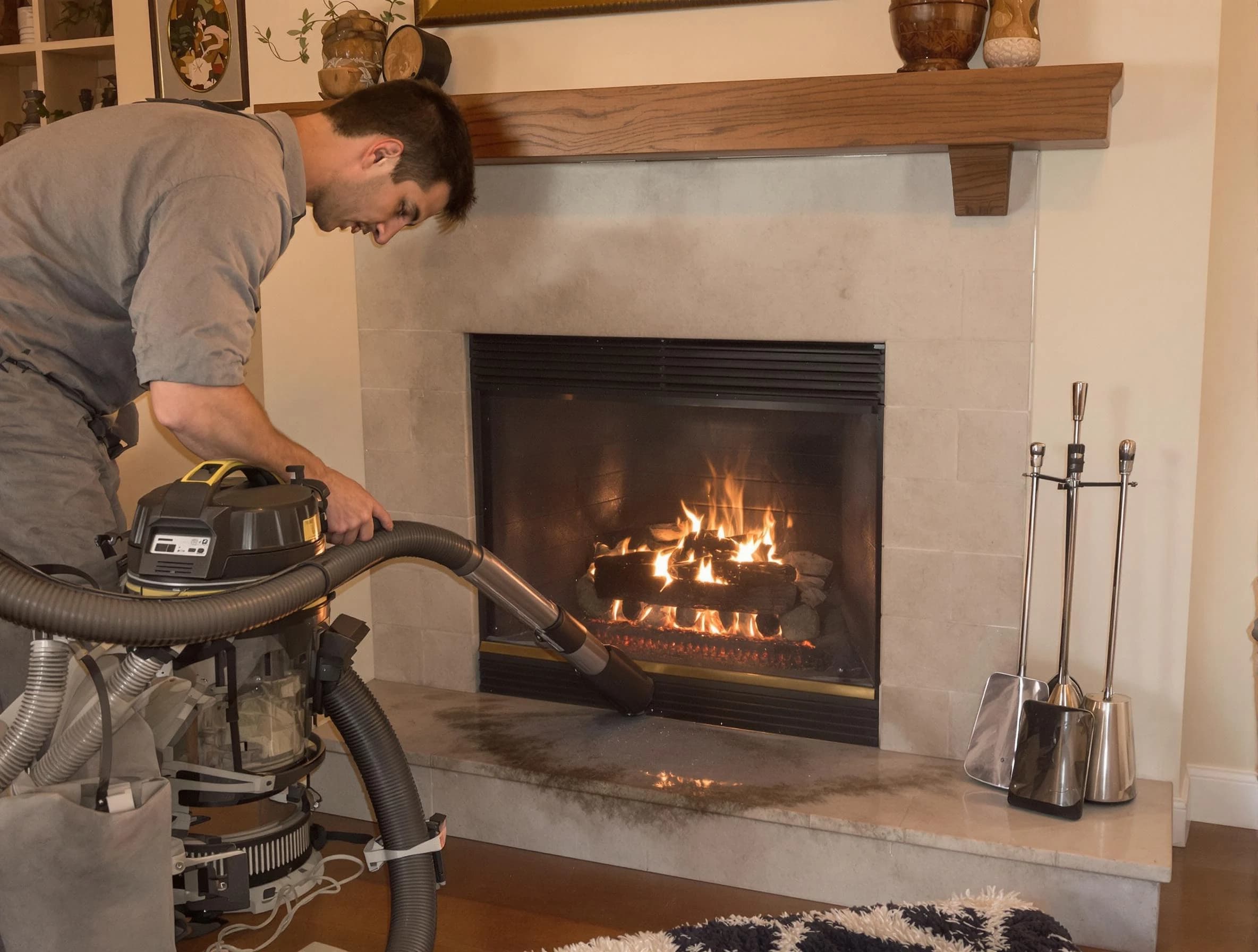 Routine fireplace upkeep by Portland Chimney Sweep in Portland, TN