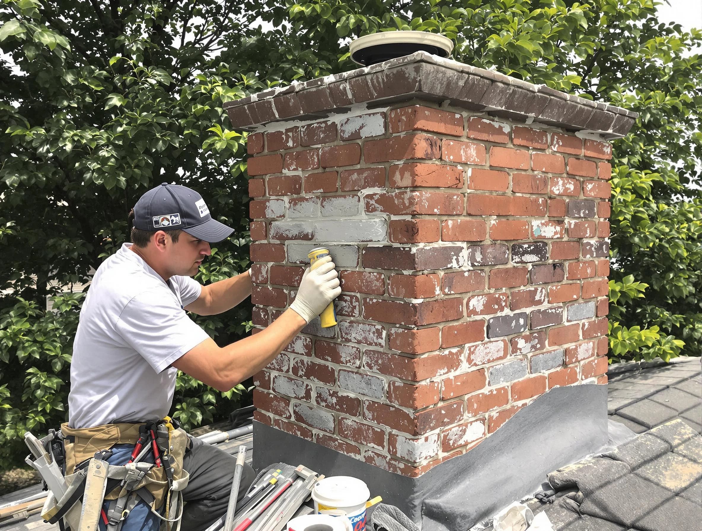 Portland Chimney Sweep restoring an aging chimney in Portland, TN