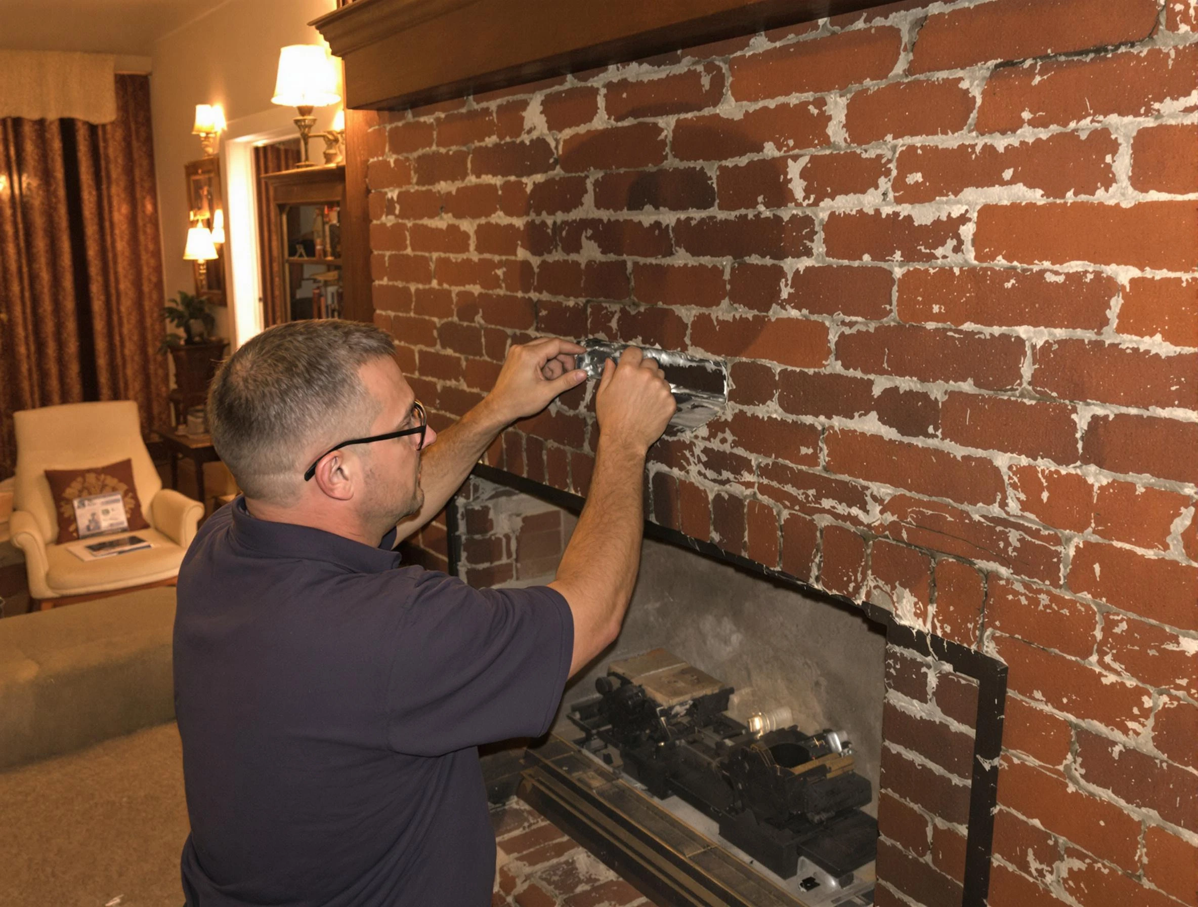 Portland Chimney Sweep expert fixing a fireplace in Portland, TN
